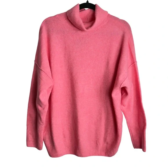 Vince Camuto Vibrant Pink Turtleneck Sweater Size L - Picture 1 of 8